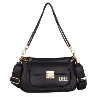 Women's Crossbody Bag Double Black 25117-1301-BL Women's Crossbody Bag Double Black 25117-1301-BL