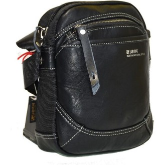 Leren-Stoffen Schoudertas Leastat 9708 (Leather-Fabric Shoulder Bag Leastat 9708)